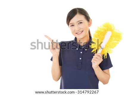 A female Janitorial cleaning service