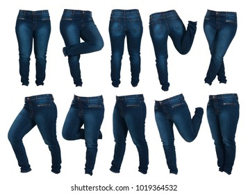 Female Jeans Different Poses Isolated On Stock Photo 1019364532 ...