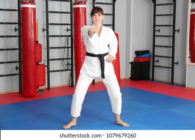 Female Karate Instructor In Dojo