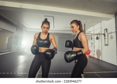 Female Kickboxer Doing A Side Kick