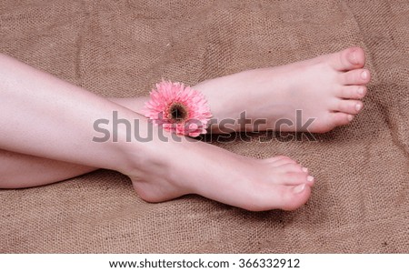 female legs foot care