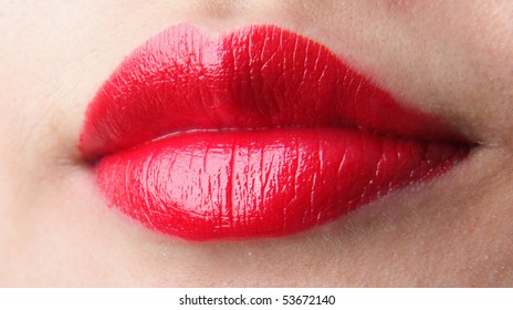 Female Lips Red Lip Gloss Stock Photo 53672140 Shutterstock