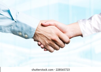 Female And Male Hands In Handshake