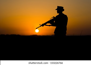 Female Marine Silhouette 