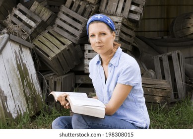 Female Missionary With Open Bible