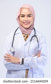 Female Muslim Doctor Hijab Over White Stock Photo 2114694359 | Shutterstock