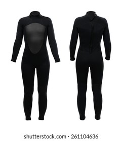 Female neoprene suit front and back