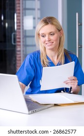 Female Nurse Desk Working Modern Office Stock Photo 26862577 | Shutterstock