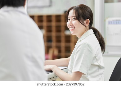 Female Nurse Working In A Hospital