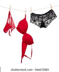 Female Panties Bra Hanging On Rope Stock Photo 566672083 | Shutterstock