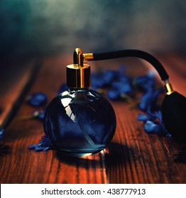 Female Perfume With Blue Flowers