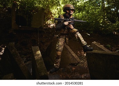 Female Person Training Physical Skills With Gun