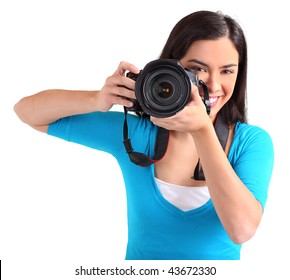 Female Photographer Shooting You