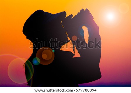 Similar – Two people watching the sunset