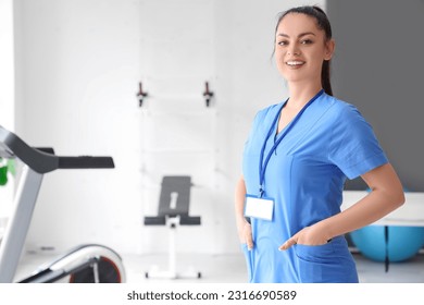 Female physiotherapist in rehabilitation center - Powered by Shutterstock