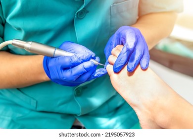 Female Podiatrist Doing Chiropody In Her Podiatry Clinic. Selective Focus