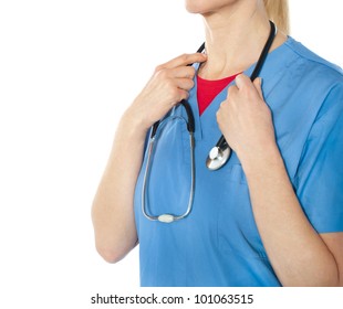 Female professional doctor holding stethoscope with her hands, closeup shot - Powered by Shutterstock