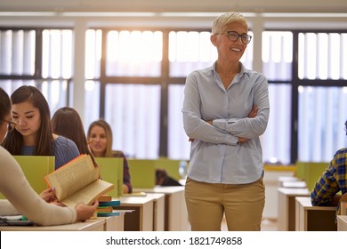 Female Professor At The Work In The University Classroom