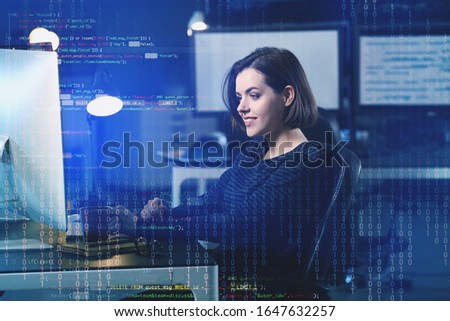 Female programmer working in office