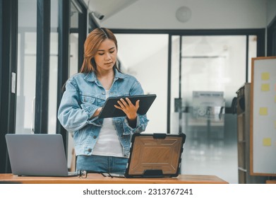 Female programmer working on coding, software development and web design.Concept technology development.