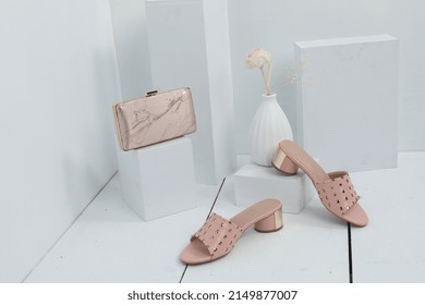 Female Sandals Product Shot In A Studio. FLAT 50% Off On Women's Shoes, Sandals, Slippers, Courts, Khussa, Moccasin And Clothing.