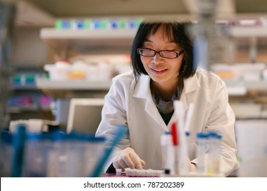 Female  Scientist at a Biomedical Laboratory