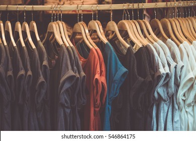 Female Shirt On Rack With Retro Color Tone