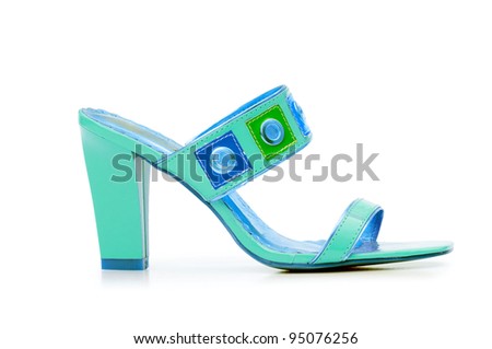 Female shoes on white background