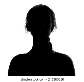 Female Silhouette Studio Shot Isolated On White