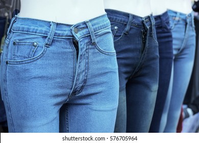 Female Skinny Jeans Isolated         