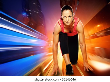 Female sportiest ready for a run - Powered by Shutterstock