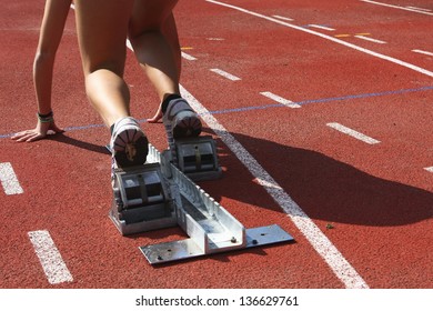 Female Sprinter Starting Blocks Stock Photo 136629761 | Shutterstock