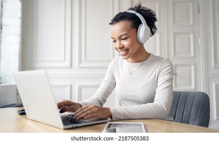 Female Student Online Learning Education Uses Laptop