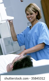 Female Surgeon Giving Xray