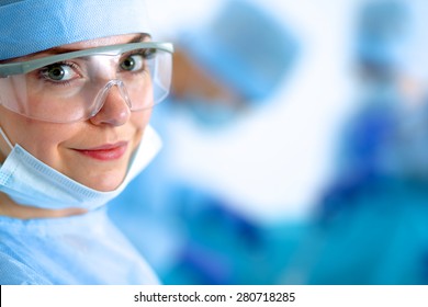 Female surgery in the operating room
