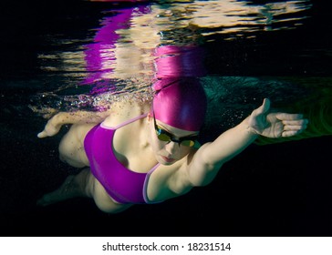 Female Swimmer Underwater