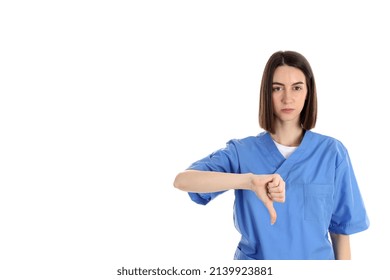 Female Trainee Nurse Isolated On White Background