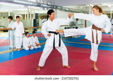 Female Trainer Teaches Teen Girl Karate Stock Photo 2147202761 ...