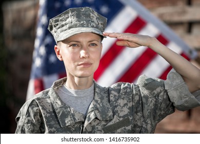 Female Us Army Soldier Front Usa Stock Photo 1416735902 | Shutterstock