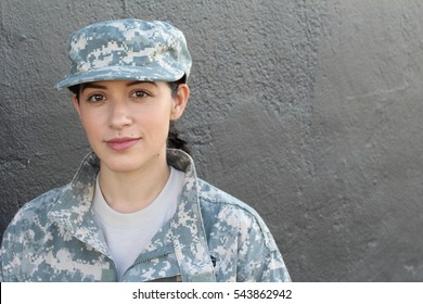 Female US Army Soldier Wearing Uniform