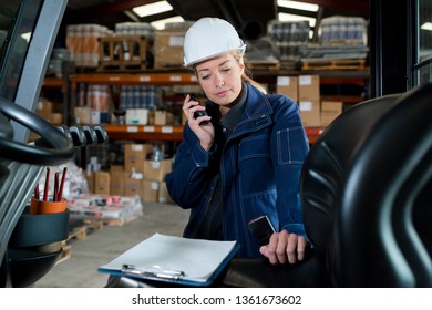 Female Warehouse Picker Receiving Order