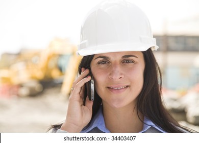 Female Worker At A Construction Site