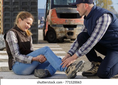 Female Worker Suffering After On-the-job Injury