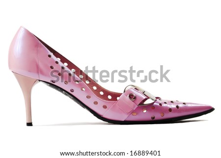 Female's high heel shoe isolated on white background