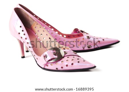 Female's high heel shoes isolated on white background