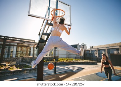 girl dunking