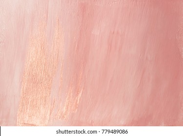 Feminine glamorous dusty pink abstract painted background texture with shiny metallic golden brush streak - Shutterstock ID 779489086