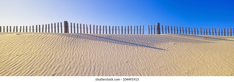 Fence Along Beach At Santa Rosa Island Near Pensacola, Florida