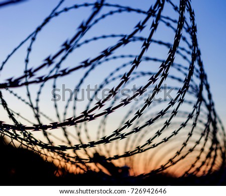 Fence with a barbed