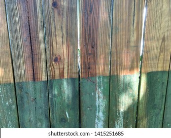 Fence Before And After Pressure Wash.